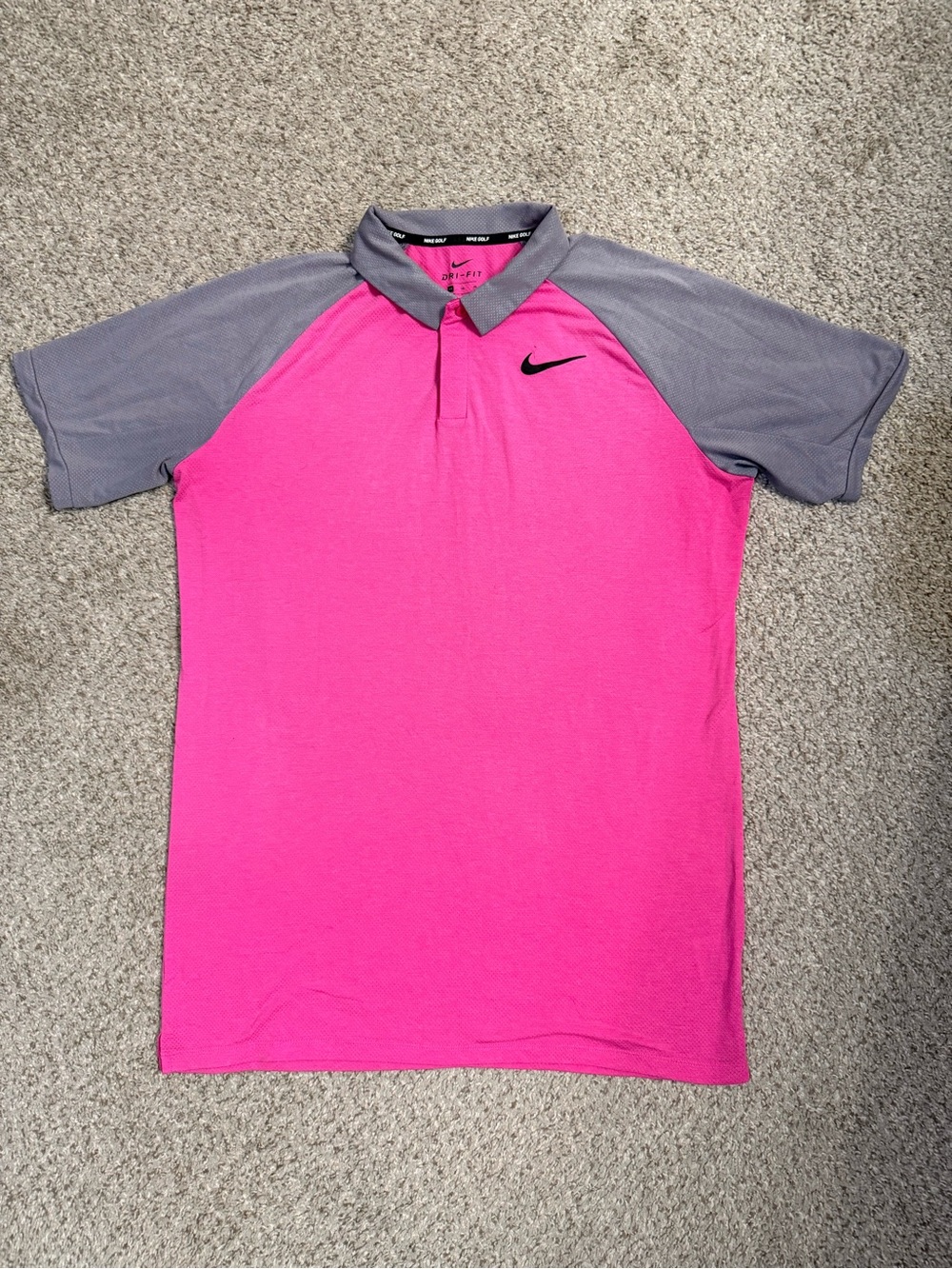 Nike Golf Pink & Gray Polo Shirt